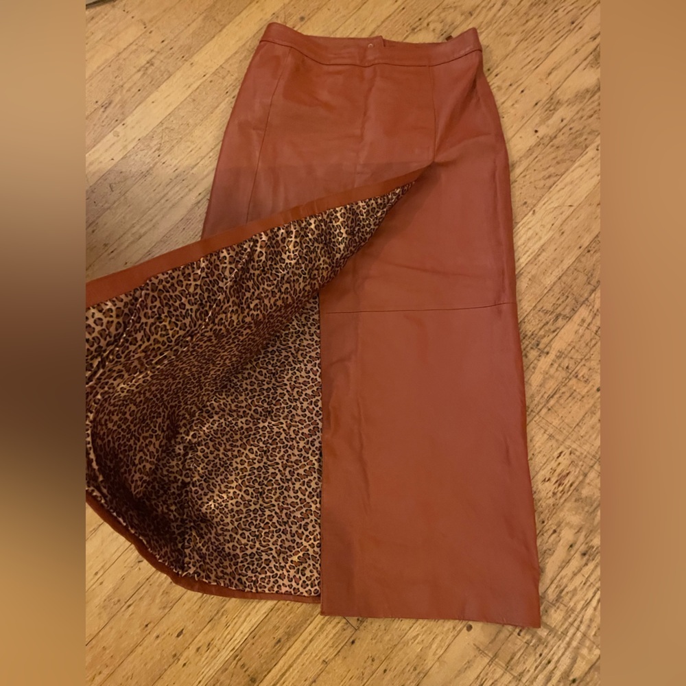 Vintage 100% Leather Skirt - Picture 2 of 7